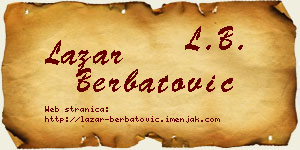 Lazar Berbatović vizit kartica